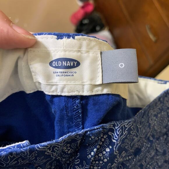 Old Navy Chino Blue Nautical Shells Coral Life Shorts Size 0 - Picture 5 of 7